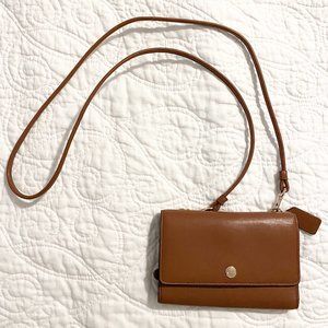 Coach Leather Foldover Crossbody Clutch